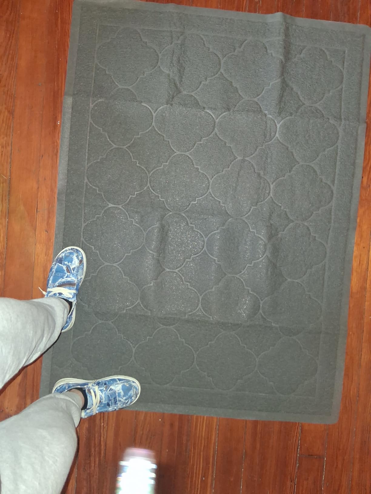 WePet Cat Litter Box Mat, Kitty Premium PVC Pad, Durable Trapping Rug, Phthalate Free, Urine-Resistant, Scatter Control, XXL 47 x 36 Inch, Grey customer photo 1