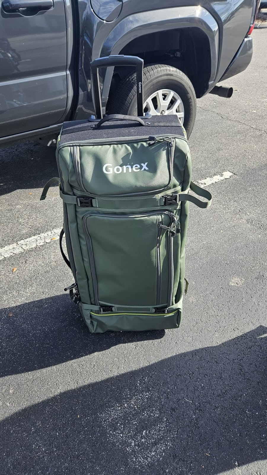 Gonex Rolling Duffle Bag with Wheels, Waterproof PVC Luggage, 25 in, Olive customer photo 1