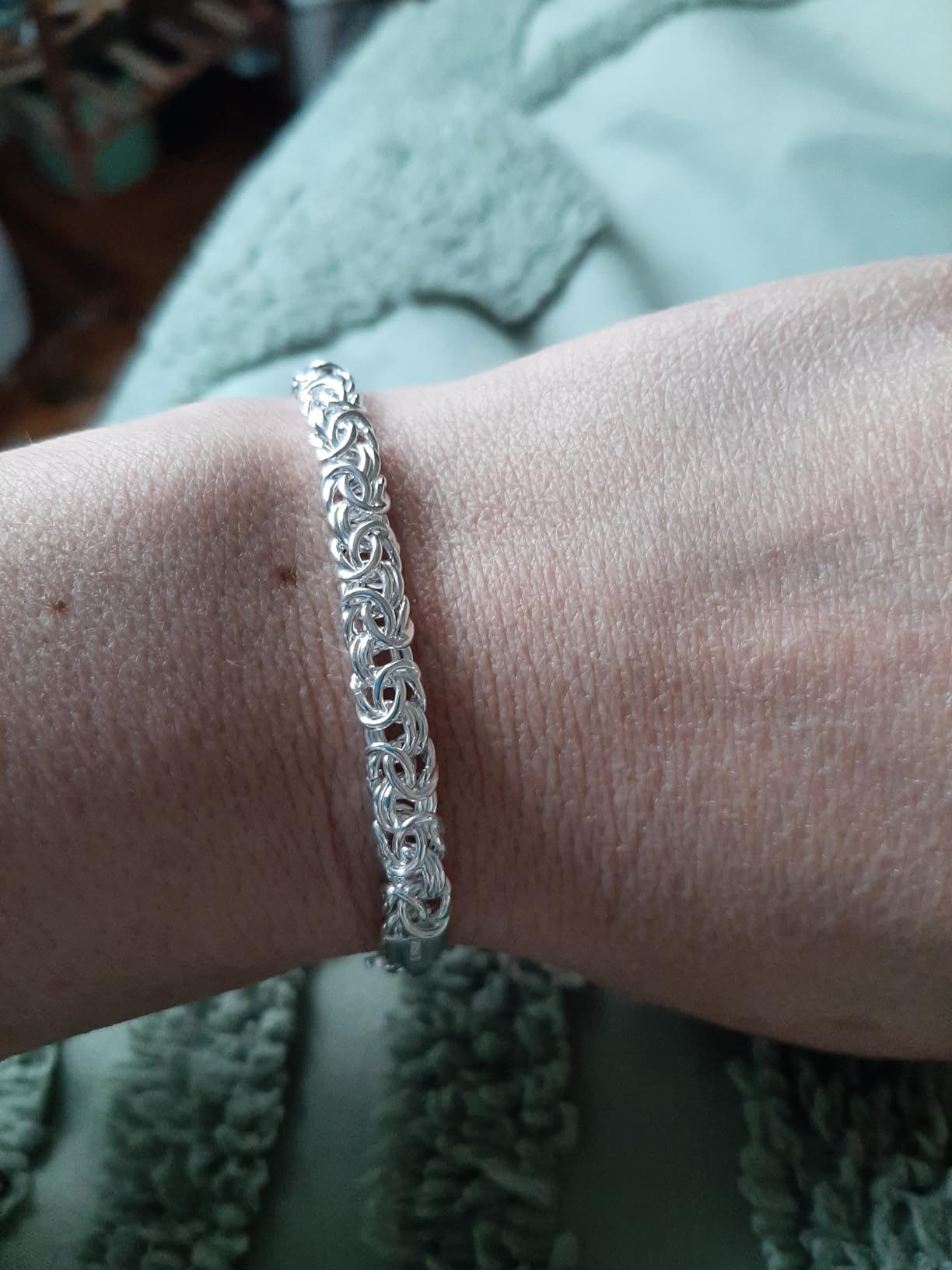 Miabella Italian 925 Sterling Silver Byzantine Bracelet for Women customer photo 1