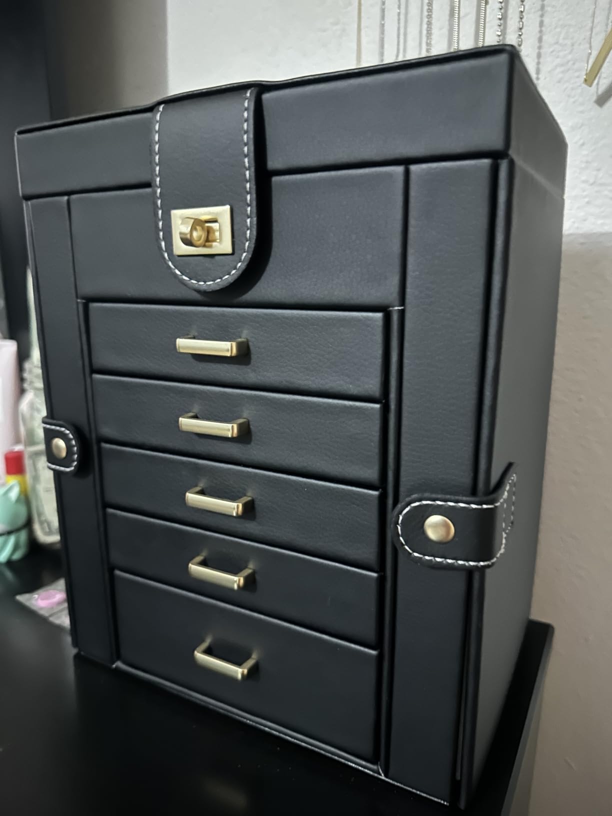 AKOZLIN 6-Tier Jewelry Box Organizer 5 Drawers Storage Extra Large Black customer photo 2
