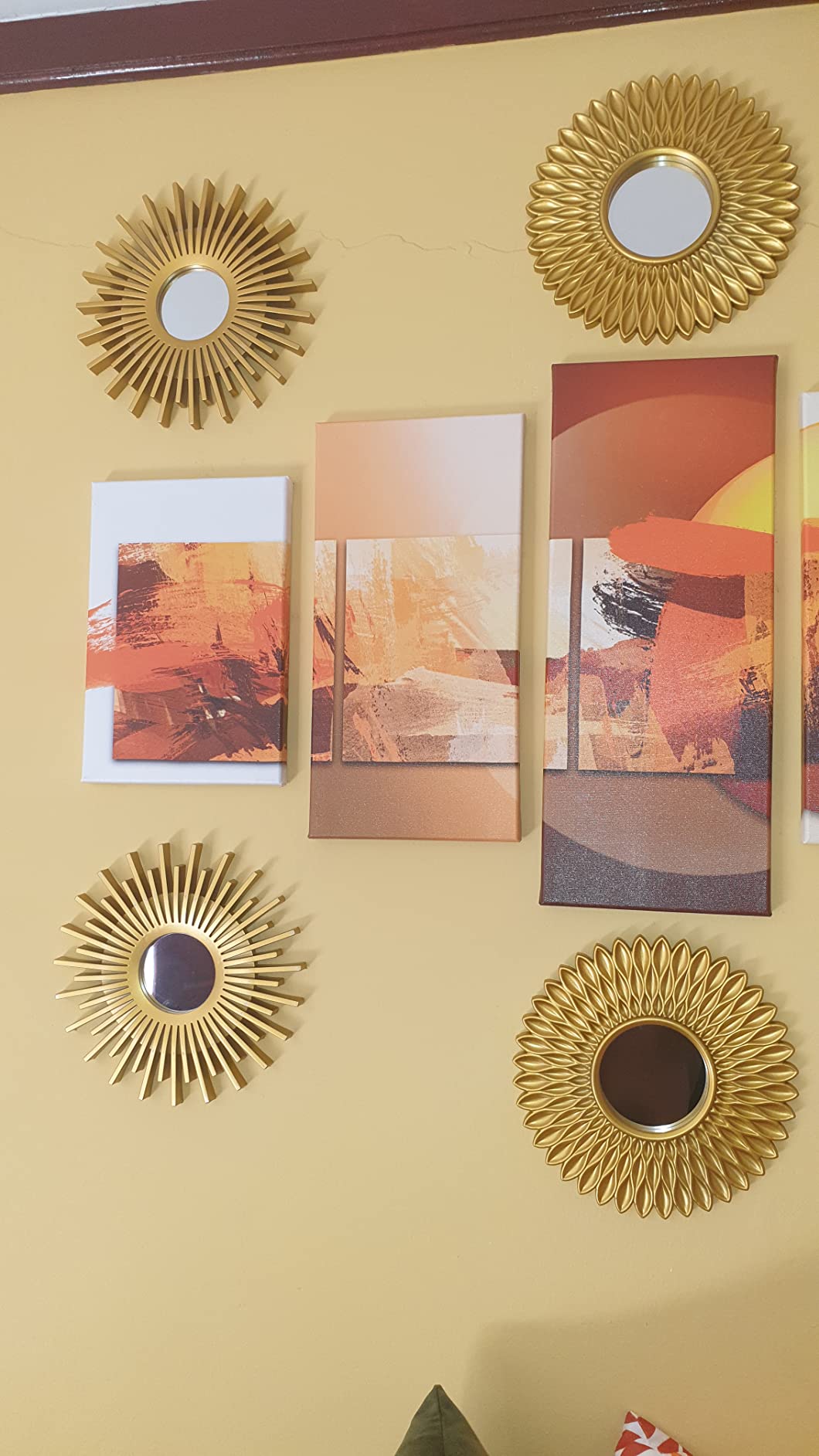 BONNYCO Gold Mirrors for Wall Pack of 3, Round Wall Mirrors Bedroom Room and Home Decor. Espejos Decorativos de Pared Sala Dormitorio, Modern Minimalist Decor Vintage, Chic. Gifts for Women, Mums customer photo 2