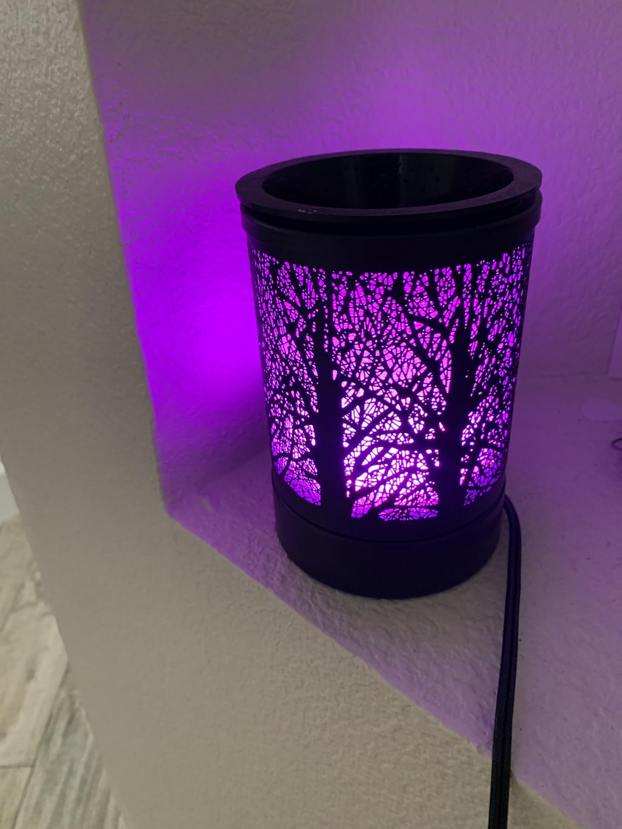 Enaroma Fragrance Wax Melts Warmer with 7 Colors LED Changing Light Classic Black Forest Design Scent Oil Candle Warmer for Home Black Forest customer photo 2
