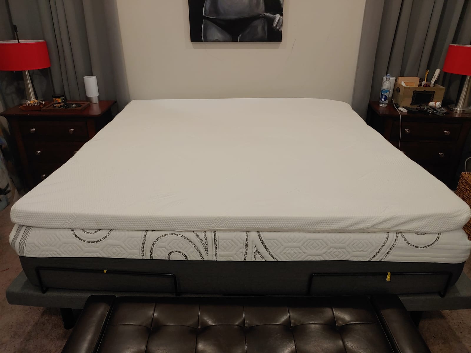 Tempur-Pedic TEMPUR-Adapt + Cooling 3-Inch King Mattress Topper Medium Luxury Premium Foam, Washable Cover, Medium Cooling Topper,white customer photo 2