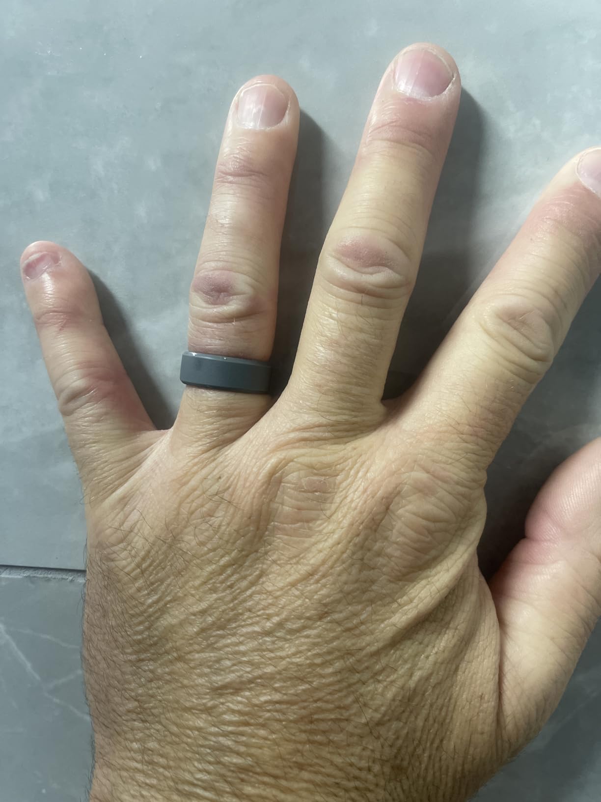 Groove Life Edge Silicone Ring for Men, Breathable Rubber Wedding Band customer photo 1