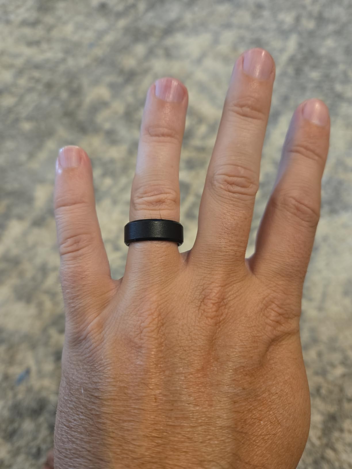 Groove Life Edge Silicone Ring for Men, Breathable Rubber Wedding Band customer photo 2