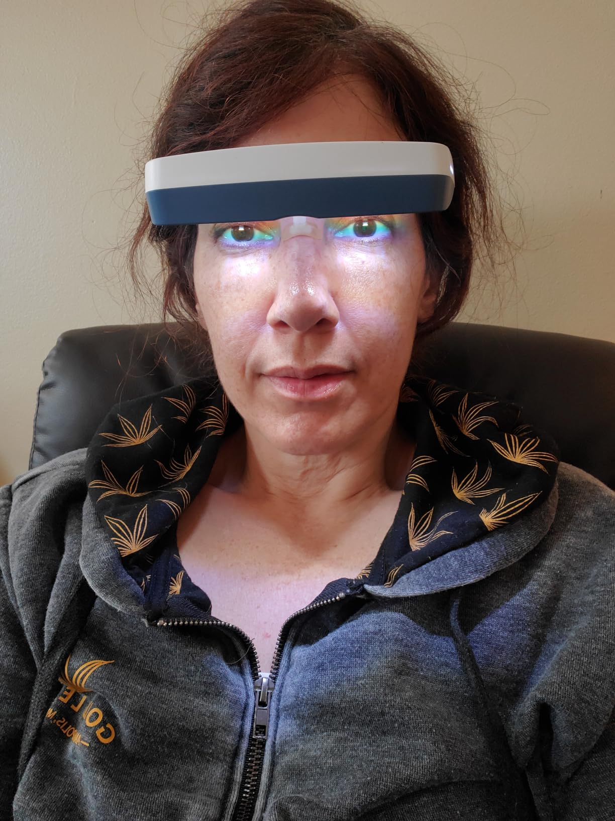 luminette 3 Light Therapy Glasses - Wearable Light Therapy Lamp - Natural Relief for Sleep Problems, Seasonal Mood Disorders & Jet lag - Portable Daylight Lamp (Blue) customer photo 1