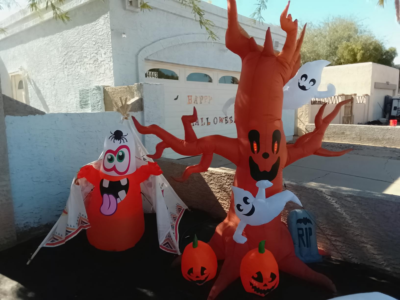 Joiedomi 8FT Halloween Inflatable Scary Tree with Ghost Decor,Blow Up Inflatables with Build-in LEDs Pumpkin and Tombstone customer photo 2