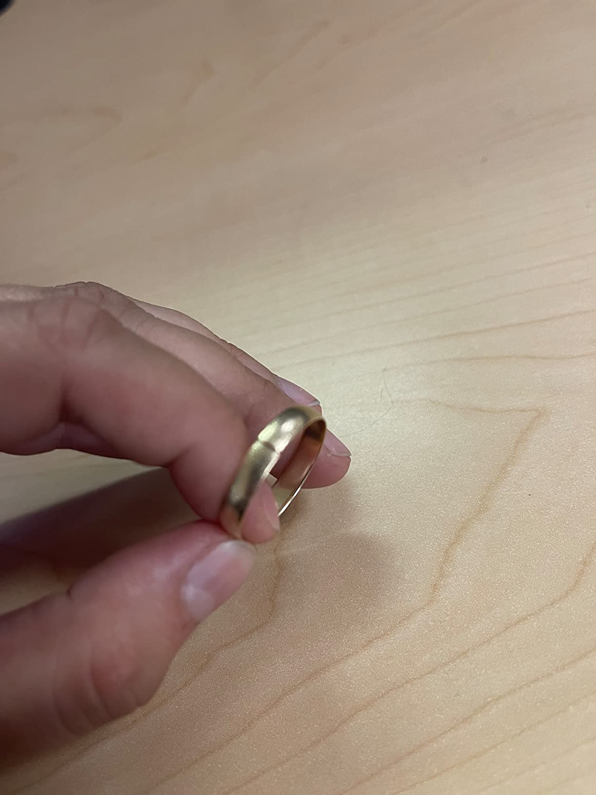 4MM Men's Gold Wedding Band - Lightweight Wedding Ring for Men; 10K or 14K Gold Jewelry in Yellow, White, or Rose Gold; Plain Mens Wedding Band; Classic Gold Rings for Men by Brilliant Expressions customer photo 2