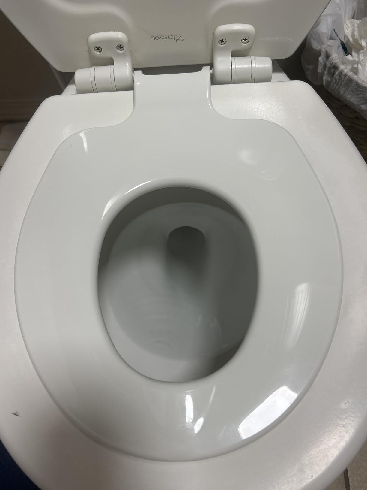 Mayfair NextStep2 Toilet Seat with Built-In Potty Training Seat, Slow-Close, Removable that will Never Loosen, Elongated, White customer photo 2