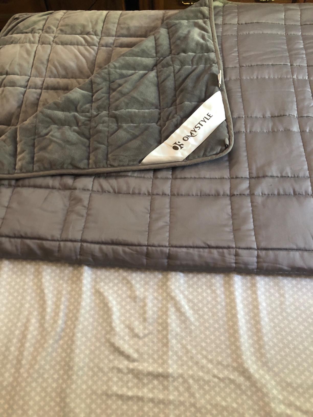Reversible Weighted Blanket King Size 25lbs(88''x104'', All Season Use), Warm Short Plush and Cool Tencel Fabric Double-Sided Weighted Blanket California King Size for Couples - Carry Bag Included customer photo 2