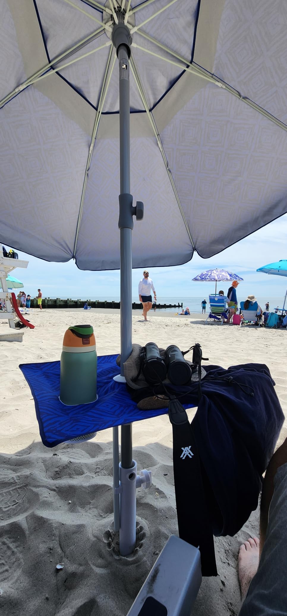 AMMSUN Beach Umbrellas for Sand Heavy Duty Wind Portable, 6.5ft customer photo 2