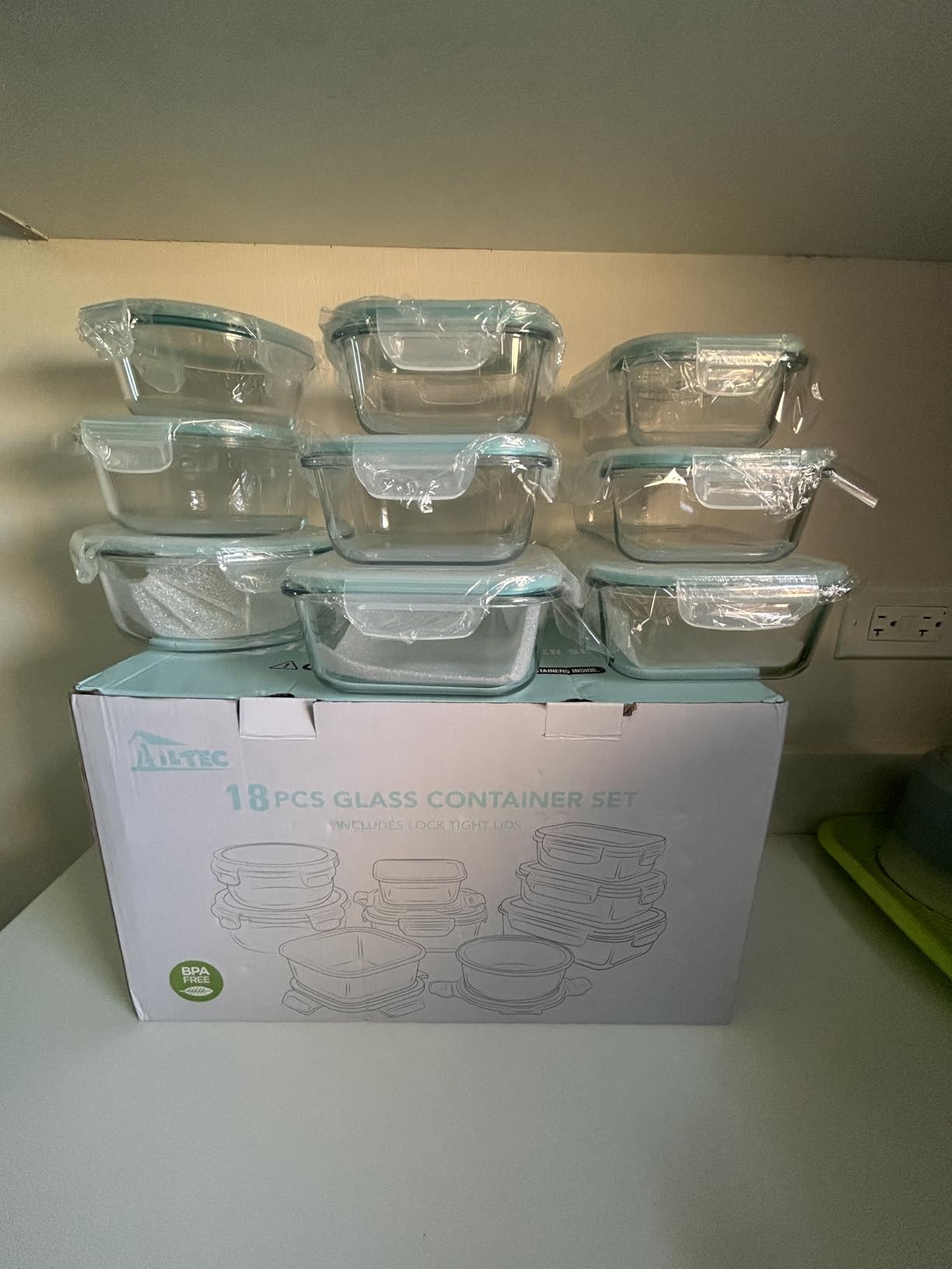 AILTEC Glass Food Storage Containers with Lids 9 Pack, 3 Shape Airtight Set customer photo 2