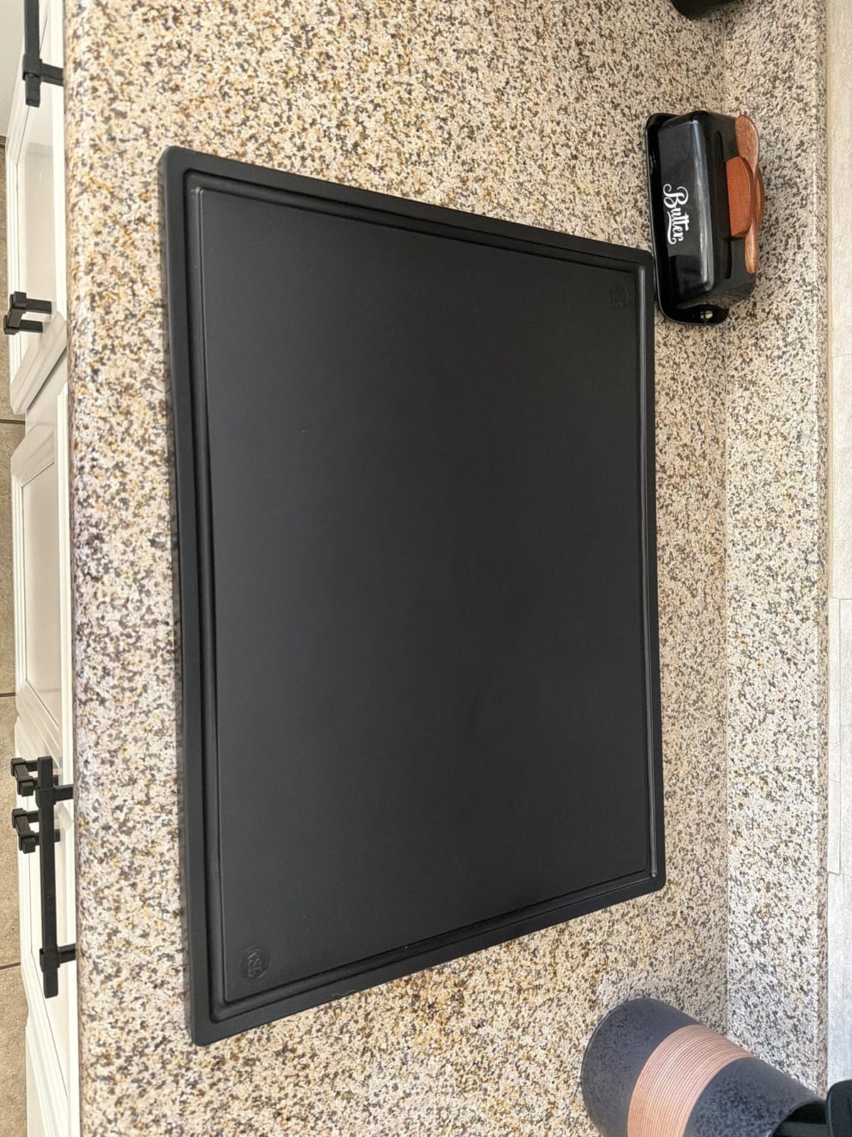 Extra Large Cutting Board 24x18, Meat Carving Juice Groove, Black Plastic customer photo 1