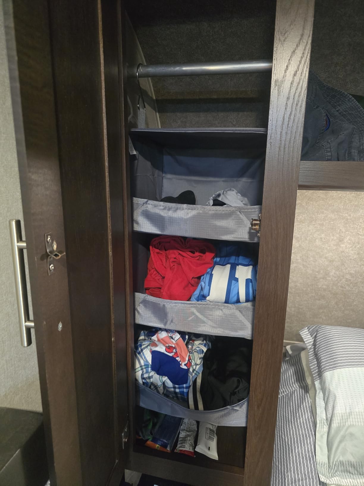GRANNY SAYS 3-Shelf Hanging Closet Organizer, Foldable Storage, Gray customer photo 2
