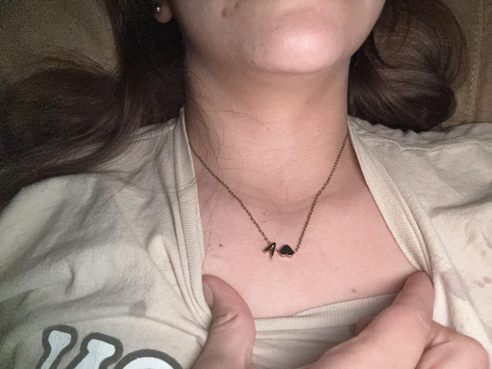 Initial Heart Necklace for Women Tiny Letter Personalized Name Necklaces customer photo 2