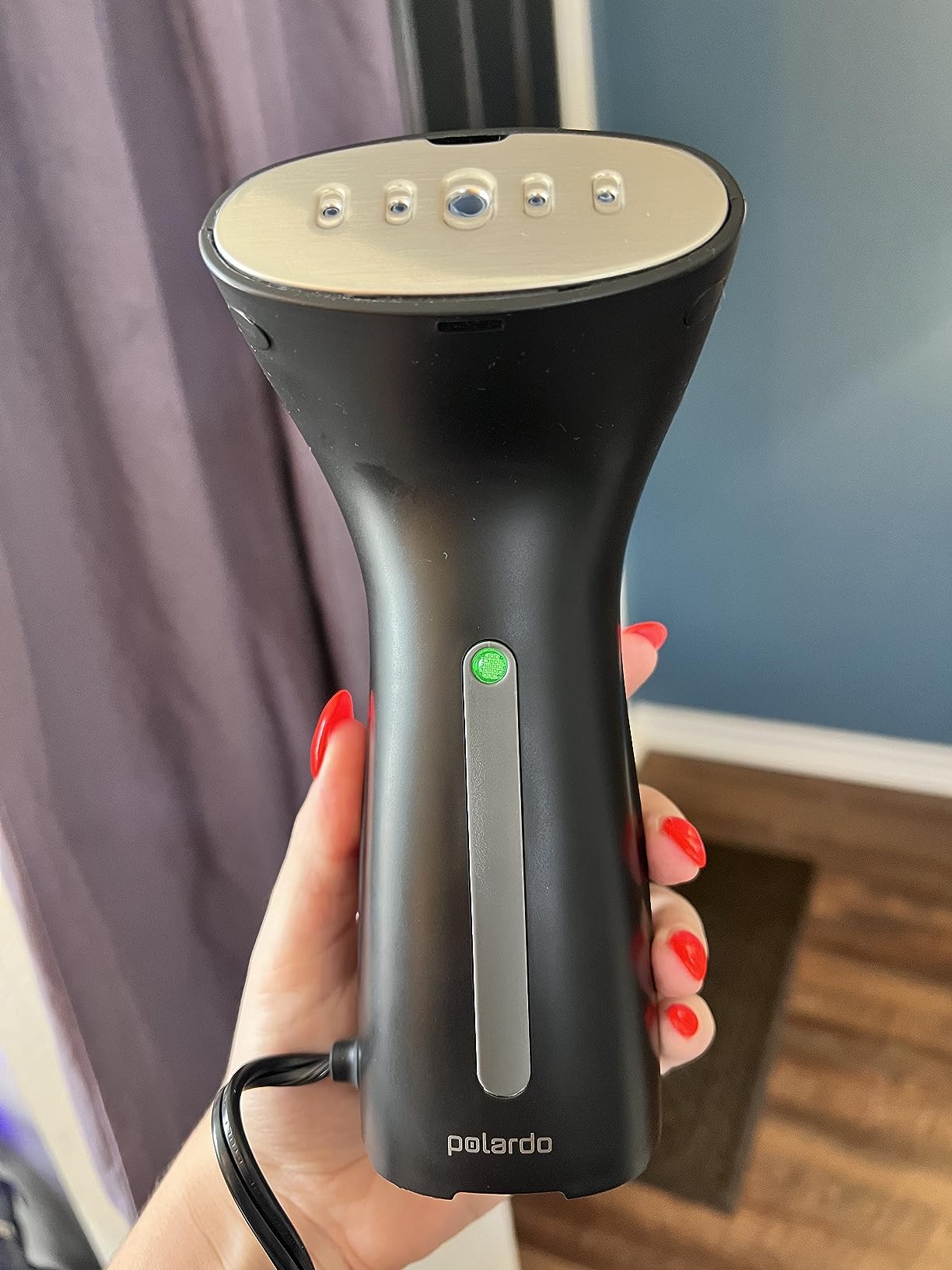 Polardo Travel Garment Steamer - Compact Portable Handheld Clothes Steamer with 360° Anti-Spill Technology, Professional Wrinkle Remover for Travel & Home, Black customer photo 2