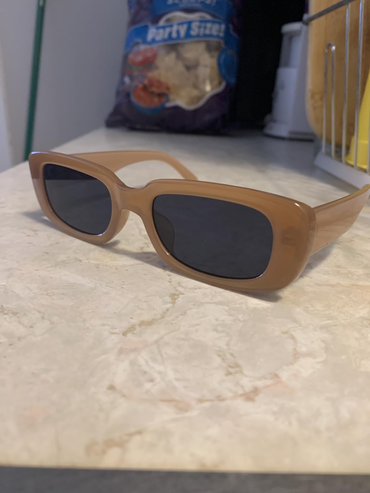 BUTABY Rectangle Sunglasses for Women Retro Driving Glasses 90’s Vintage Fashion Narrow Square Frame UV400 Protection customer photo 2