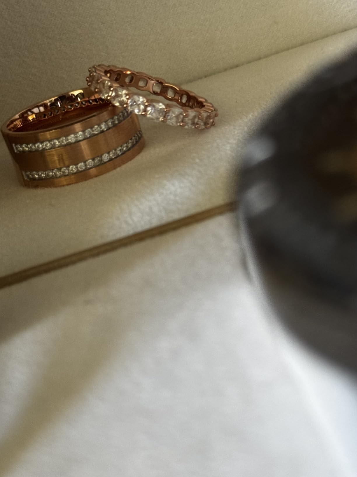 PAVOI 14K Gold Plated Eternity Ring for Women, Stackable Love Wedding Band customer photo 1