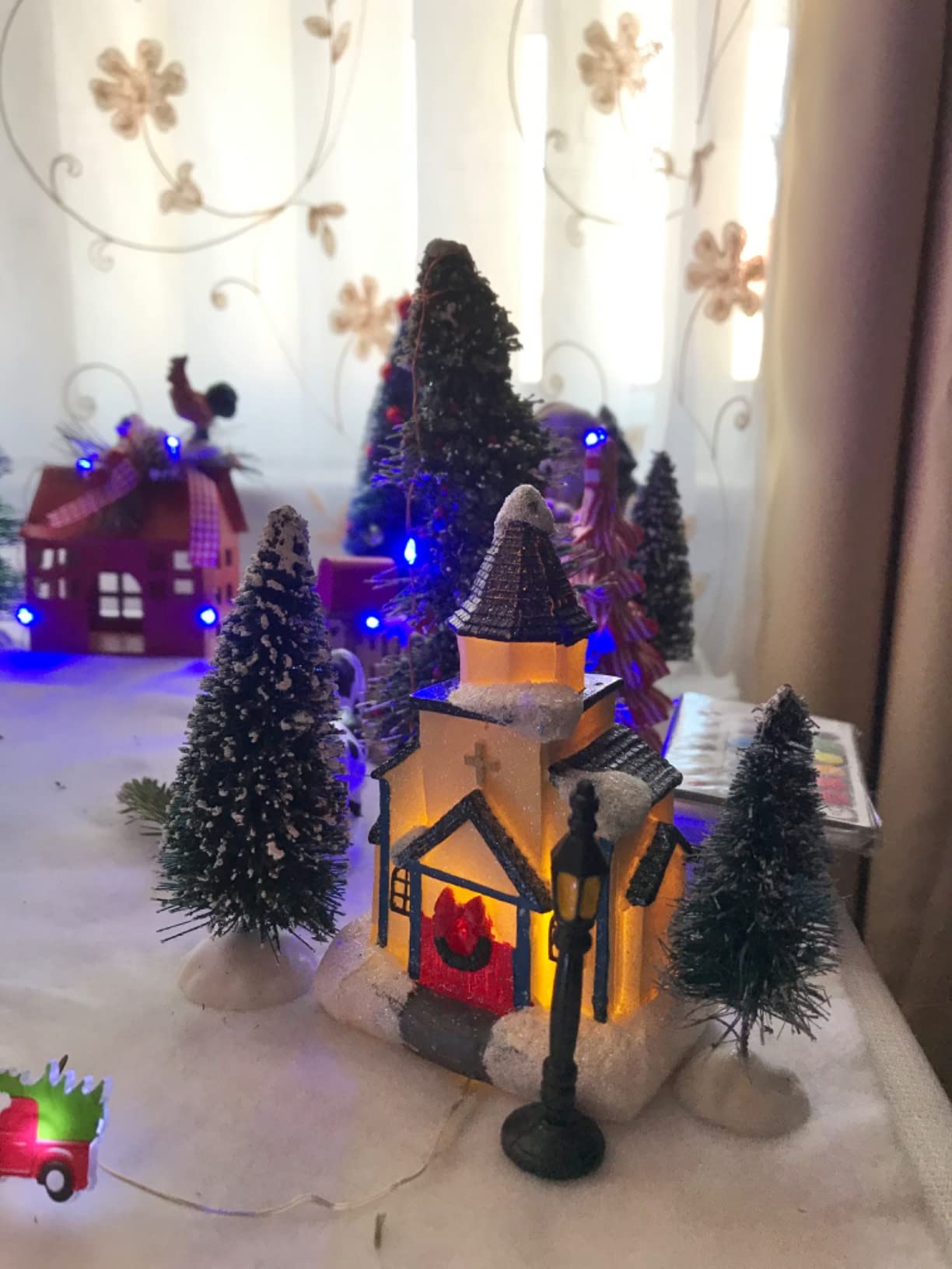 Christmas Village Sets with LED Lights and Figurines Indoor Decor customer photo 2