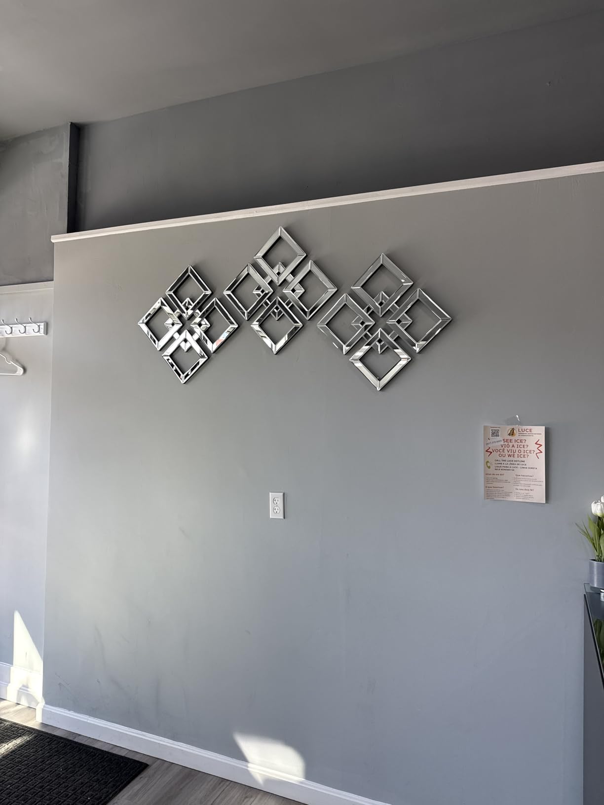 QMDECOR 2 Pack Silver Mirrored Wall Decor 12.2x12.2” Decorative Mirror Modern Fashion DIY Wall-Mounted Mirrors Square Gorgeous Glam Accent Decor Vintage Decor Chic Mirror for Room Home Decor customer photo 1