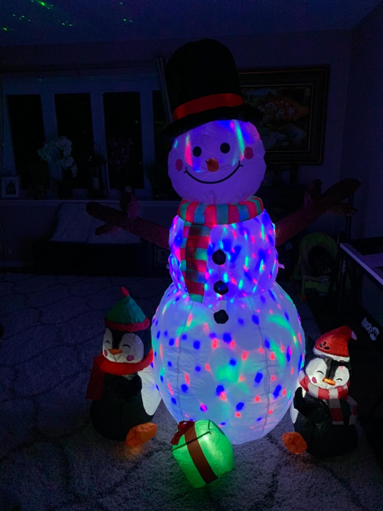 OurWarm 6ft Christmas Inflatables Christmas Decorations Outdoor, Inflatable Snowman Penguin Blow Up Yard Decorations with Rotating LED Lights for Indoor Outdoor Christmas Decorations Yard Garden Decor customer photo 1