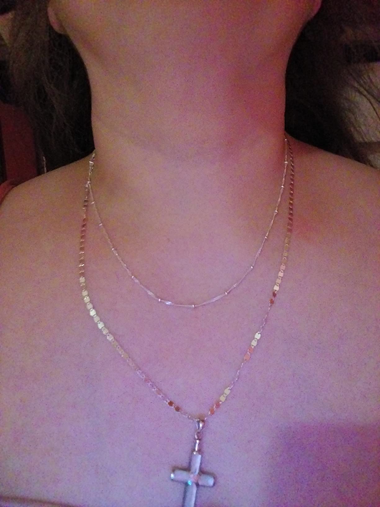 Miabella Italian 925 Sterling Silver Bead Chain Necklace for Women customer photo 2