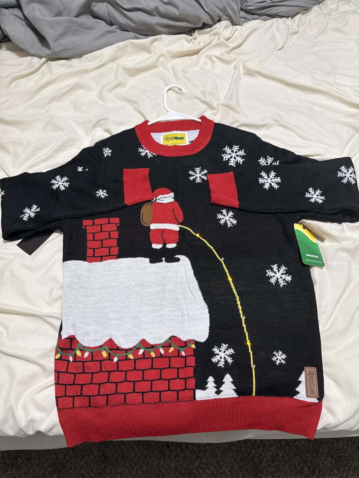 Tipsy Elves Light Up Ugly Christmas Sweaters for Men - Funny Holiday Pullover with LED Lights for Winter Gatherings customer photo 2