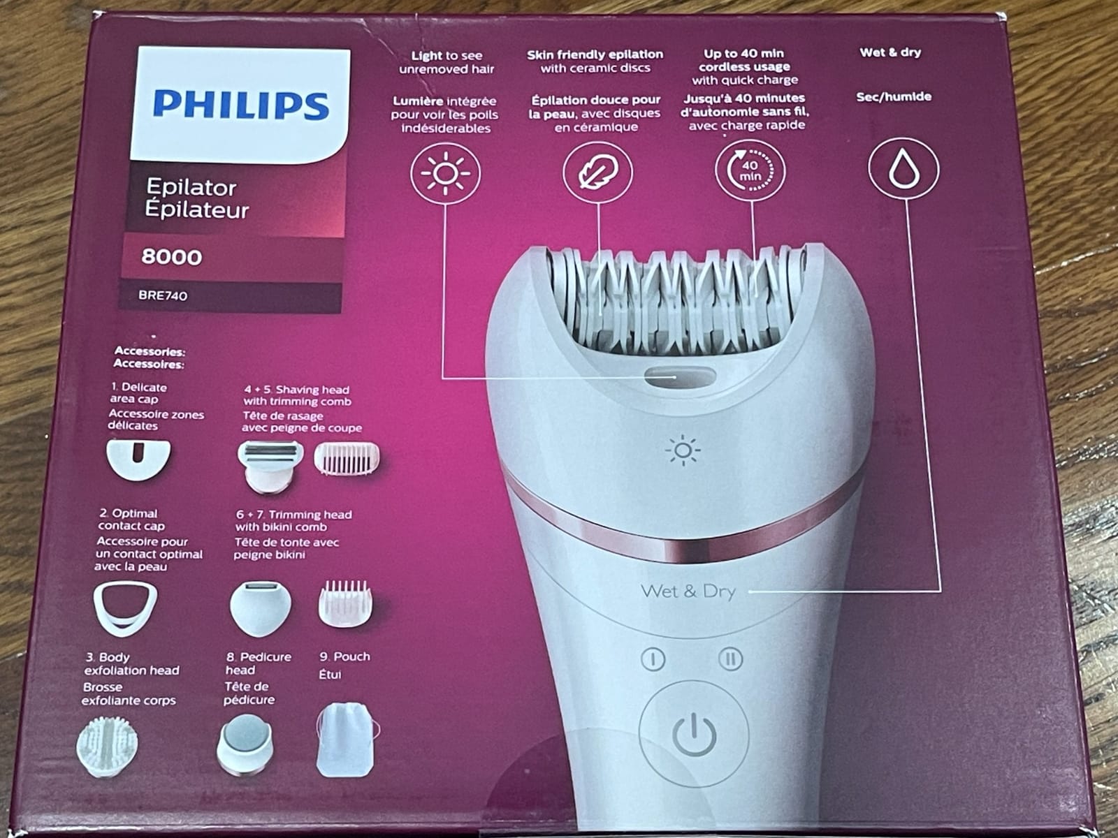 Philips Epilator Series 8000 5 in 1 Shaver for Women, Trimmer, Pedicure and Body Exfoliator with 9 Accessories, BRE740/14 customer photo 2
