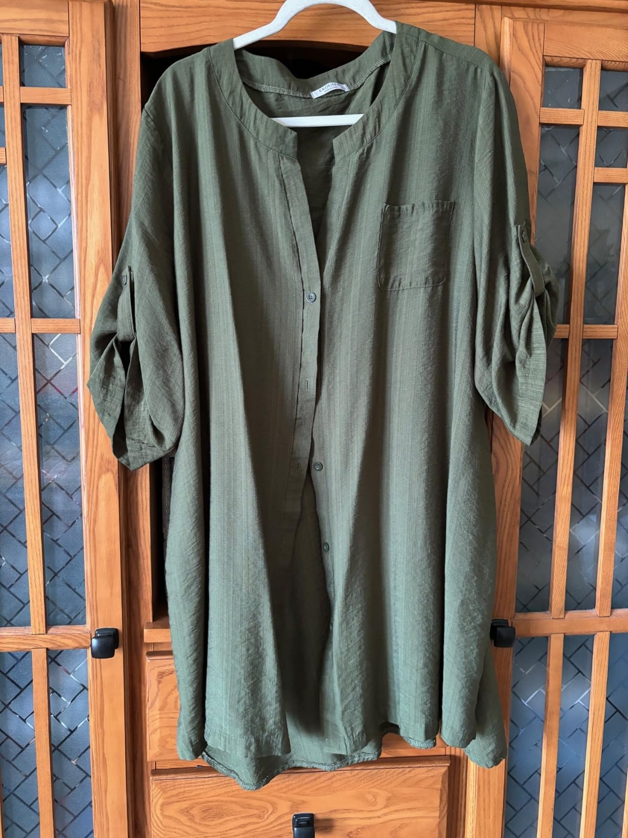 Ekouaer Bathing Suit Cover Up for Women Button Down Beach Dress Shirt customer photo 2