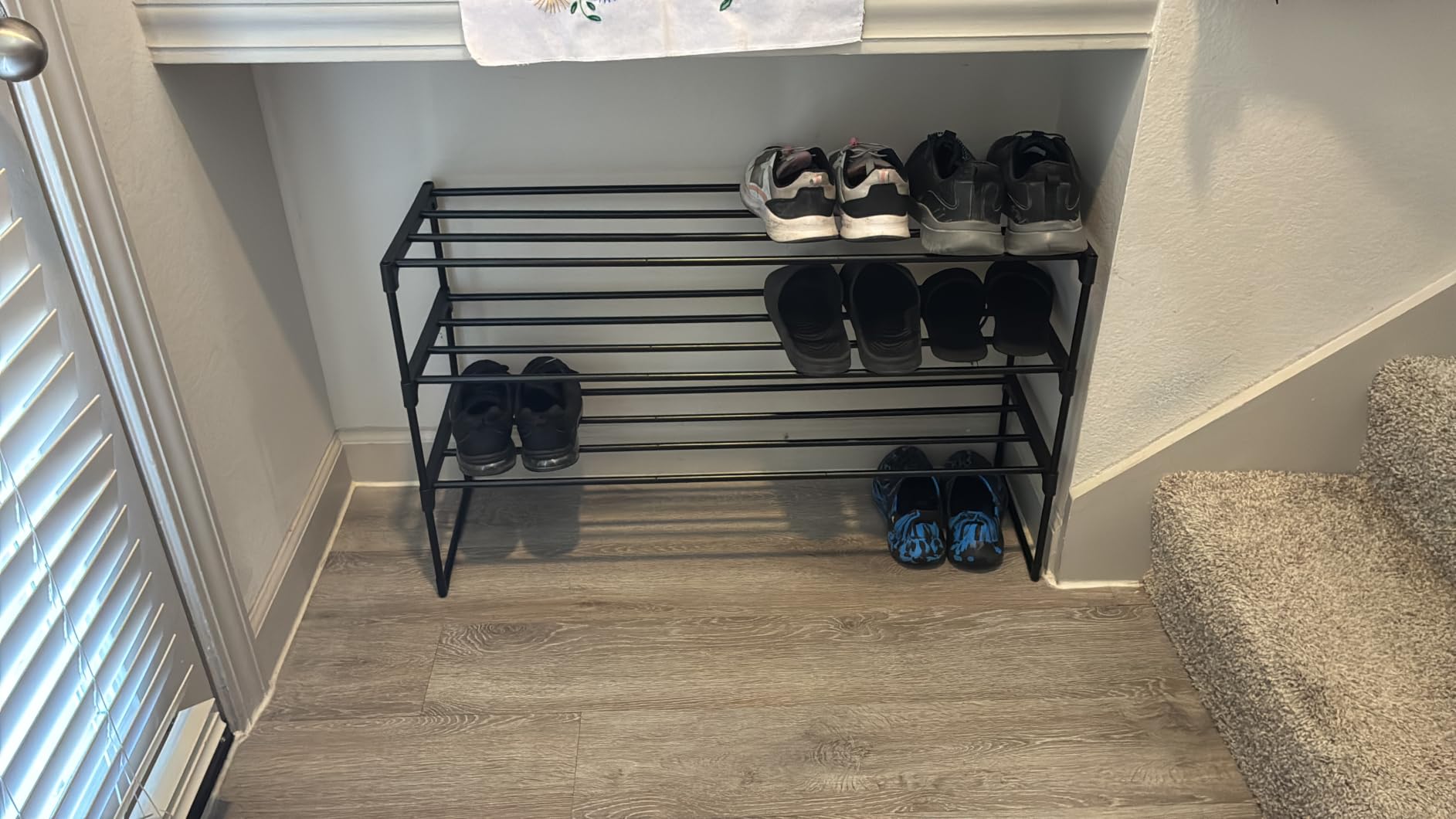 SONGMICS Shoe Rack, 3-Tier Shoe Organizer, Metal Storage Shelf customer photo 1