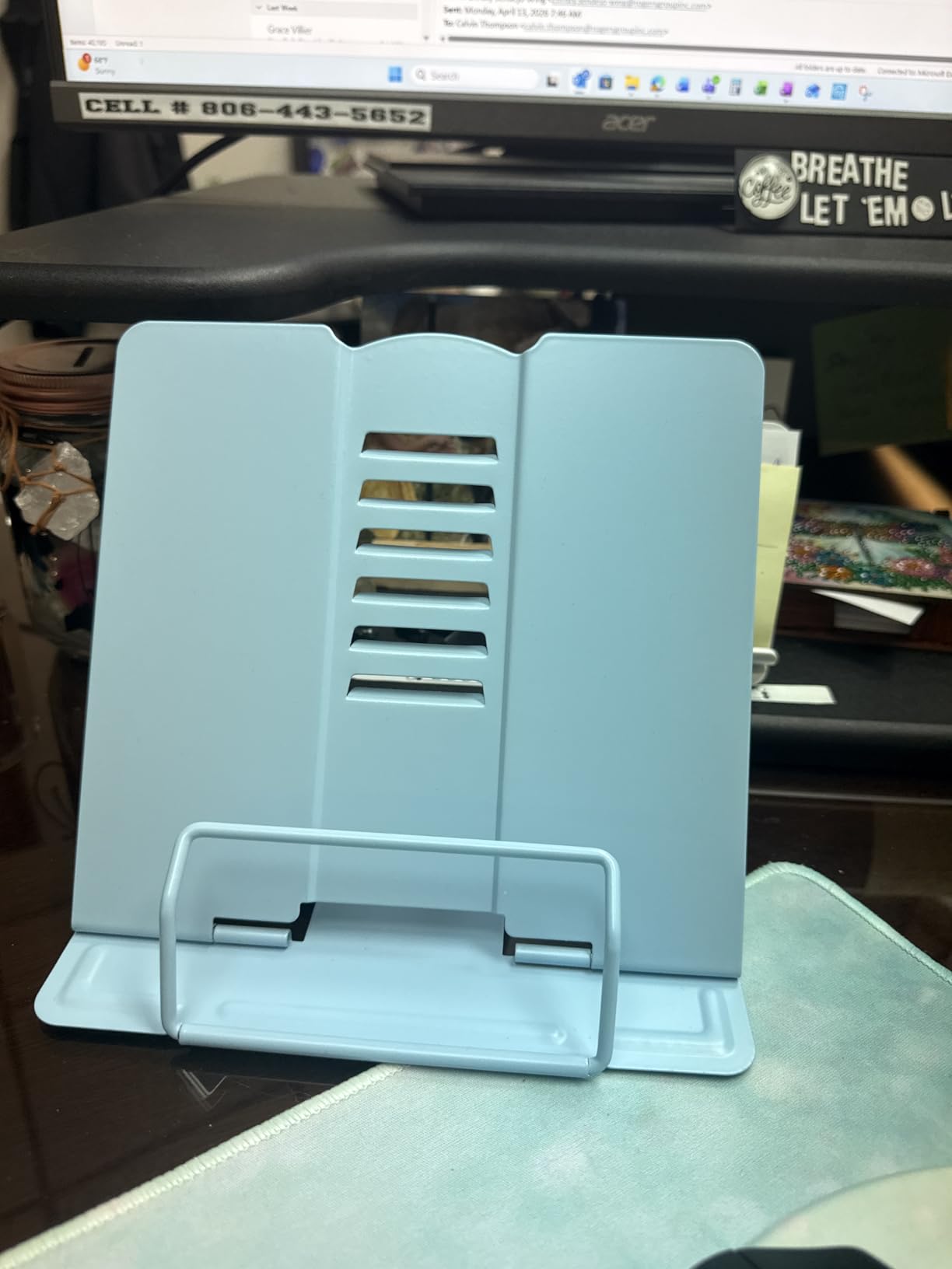 MSDADA Desk Book Stand Metal Reading Rest Book Holder Adjustable customer photo 2