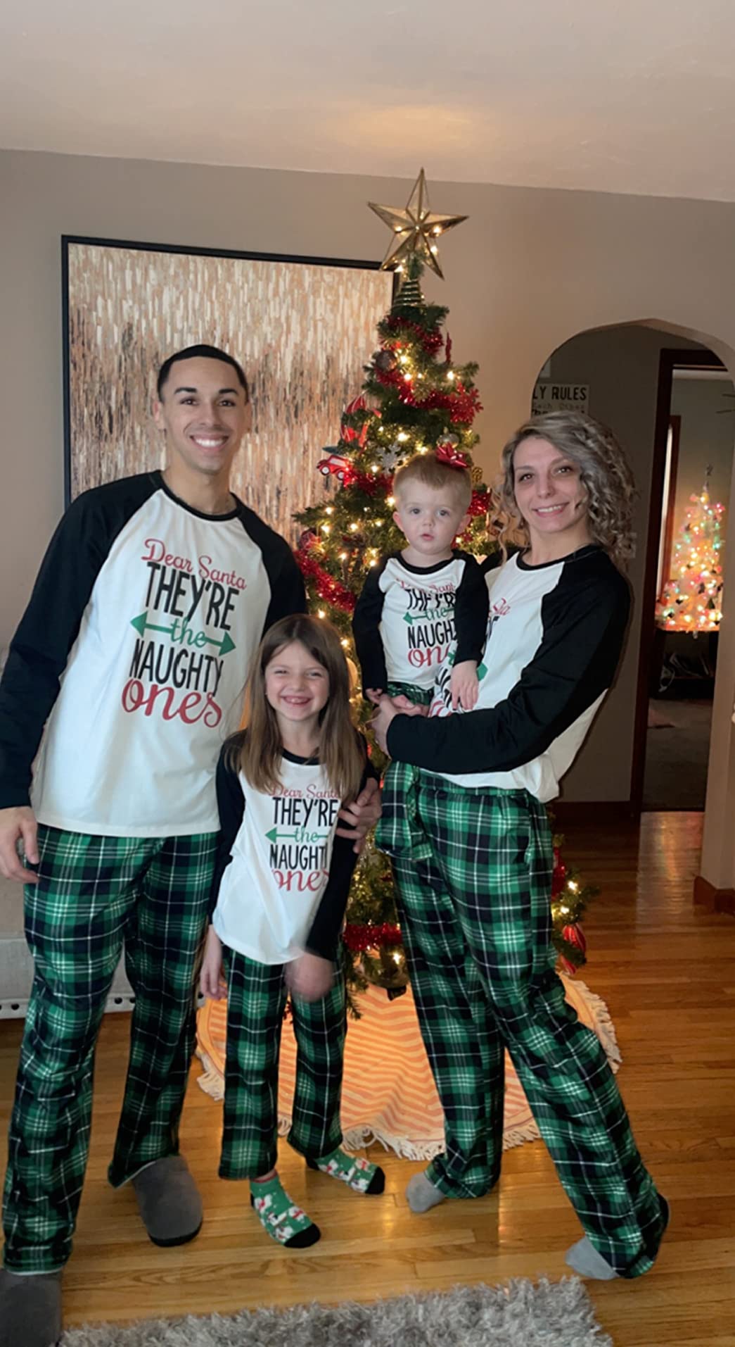 IFFEI Family Christmas Pajamas Matching Sets with Graphic Tops and Pockets customer photo 1