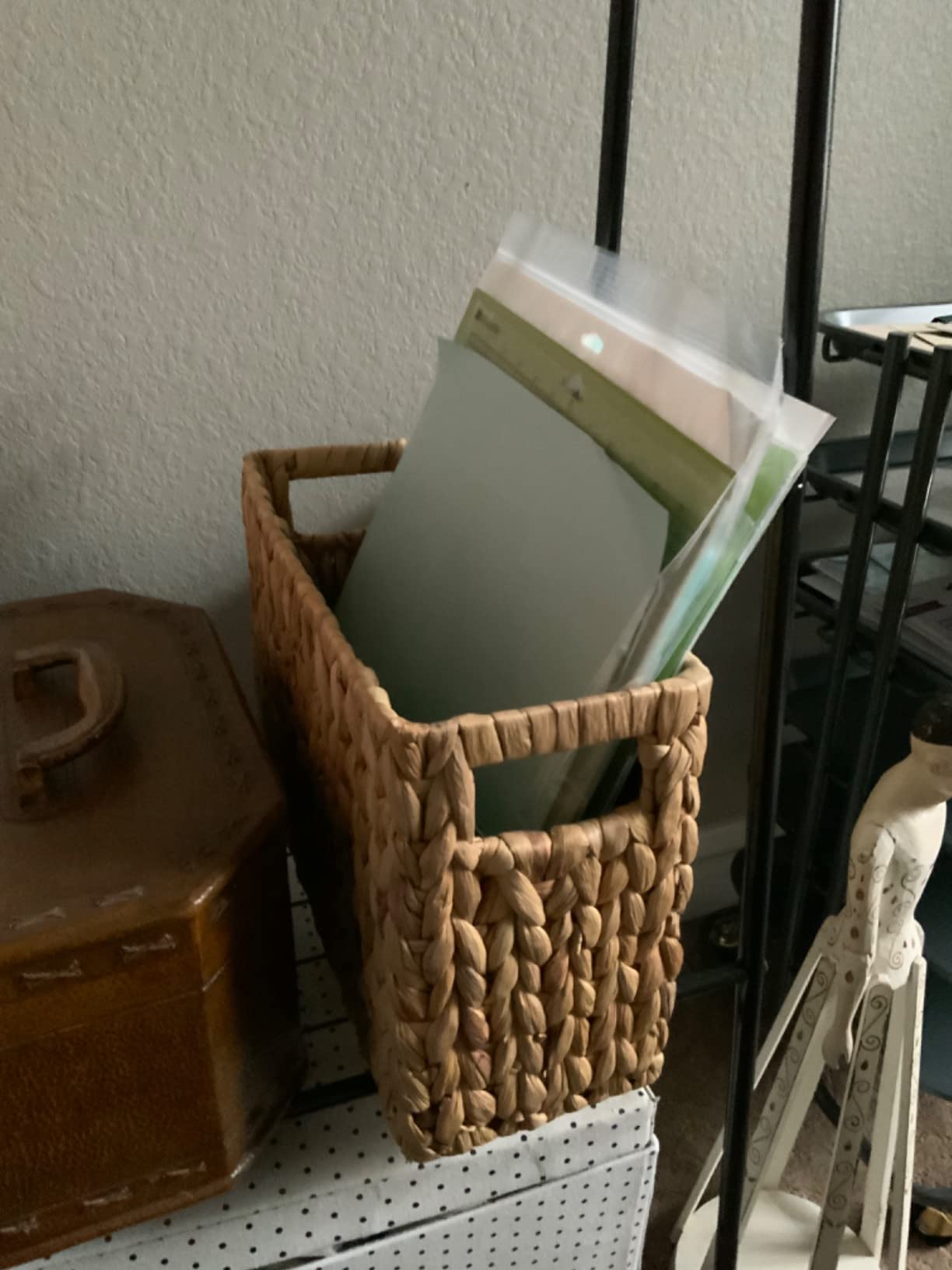 Storageworks Magazine Basket, Wicker Magazine Holder, Book Basket,Meidum customer photo 2