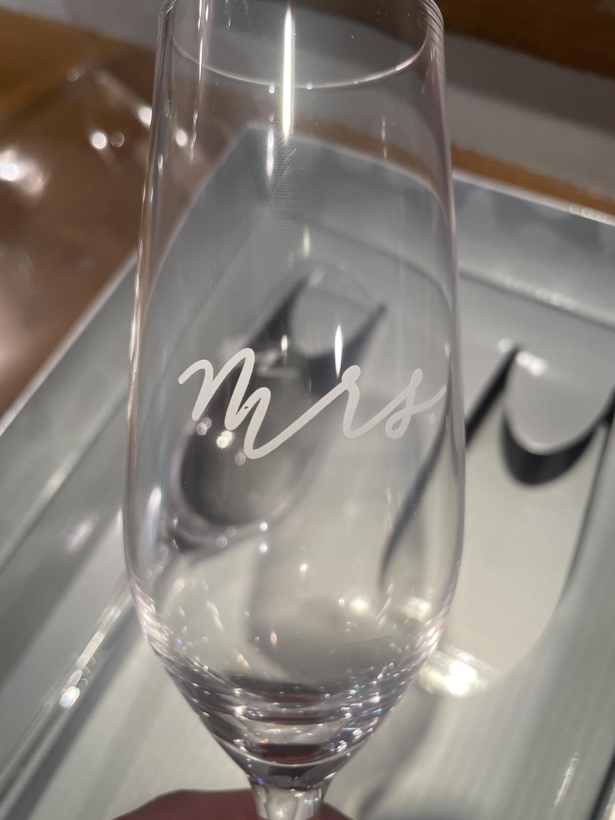 Pearhead Mr. And Mrs. Champagne Flute Set, Wedding Toasting Glasses, 6 oz customer photo 1