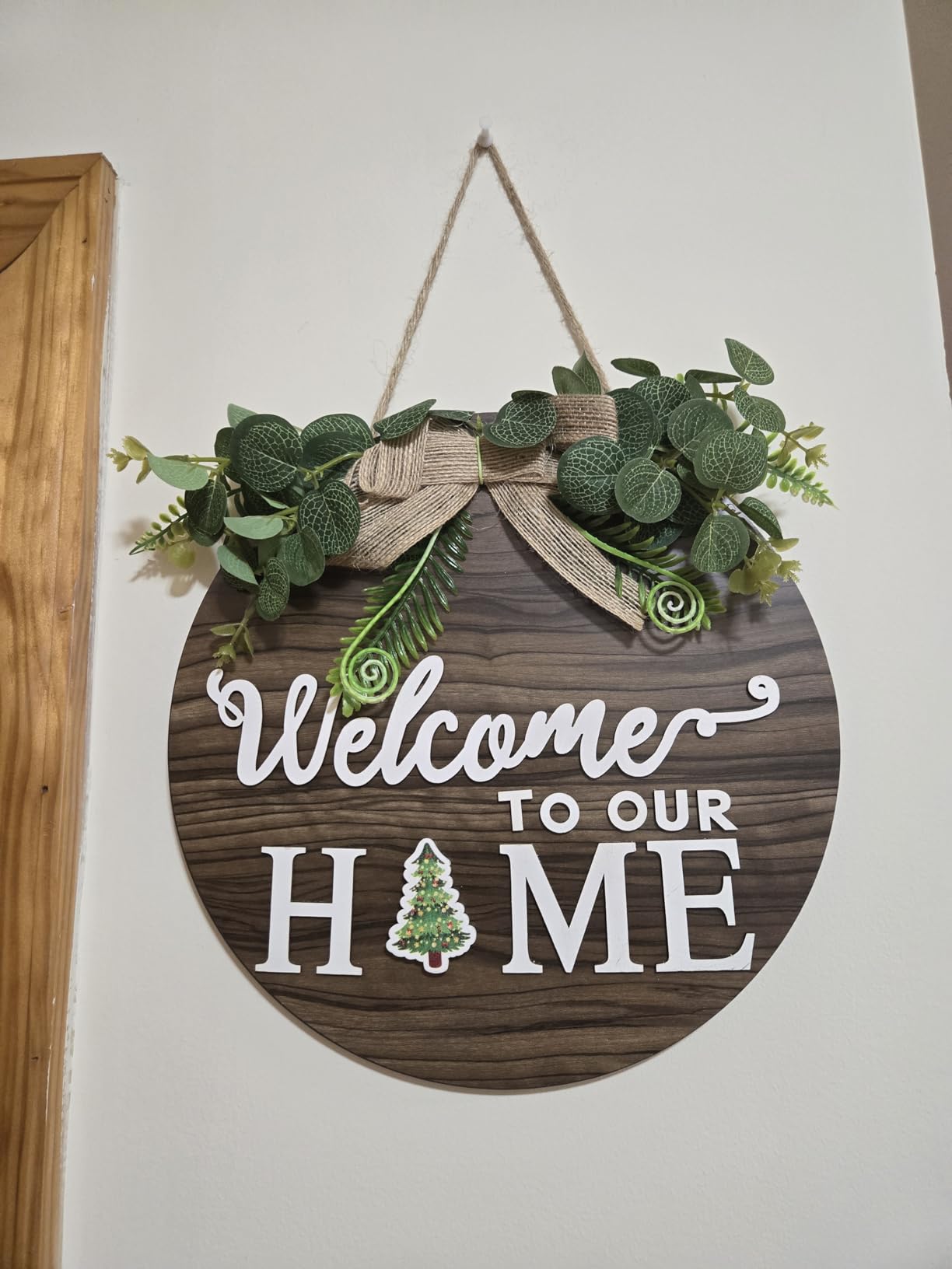 Interchange Welcome Sign Front Door Wreaths for Spring Fall Summer Winter customer photo 1