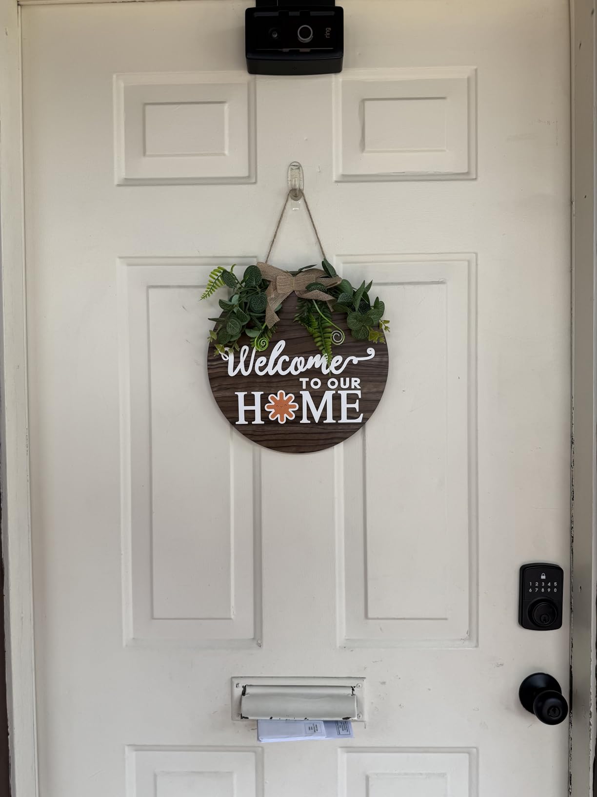 Interchange Welcome Sign Front Door Wreaths for Spring Fall Summer Winter customer photo 2