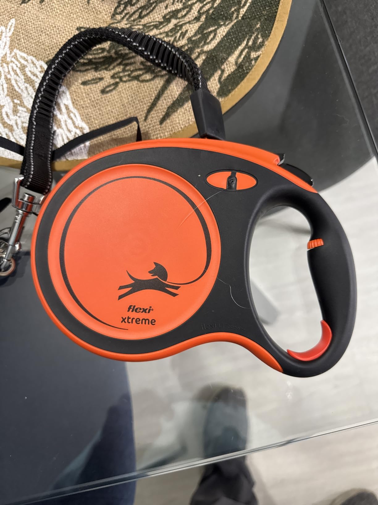 Flexi Xtreme Tape Orange & Black Large 5m Retractable Dog Leash/Lead for Dogs up to 65kgs/143lbs customer photo 1