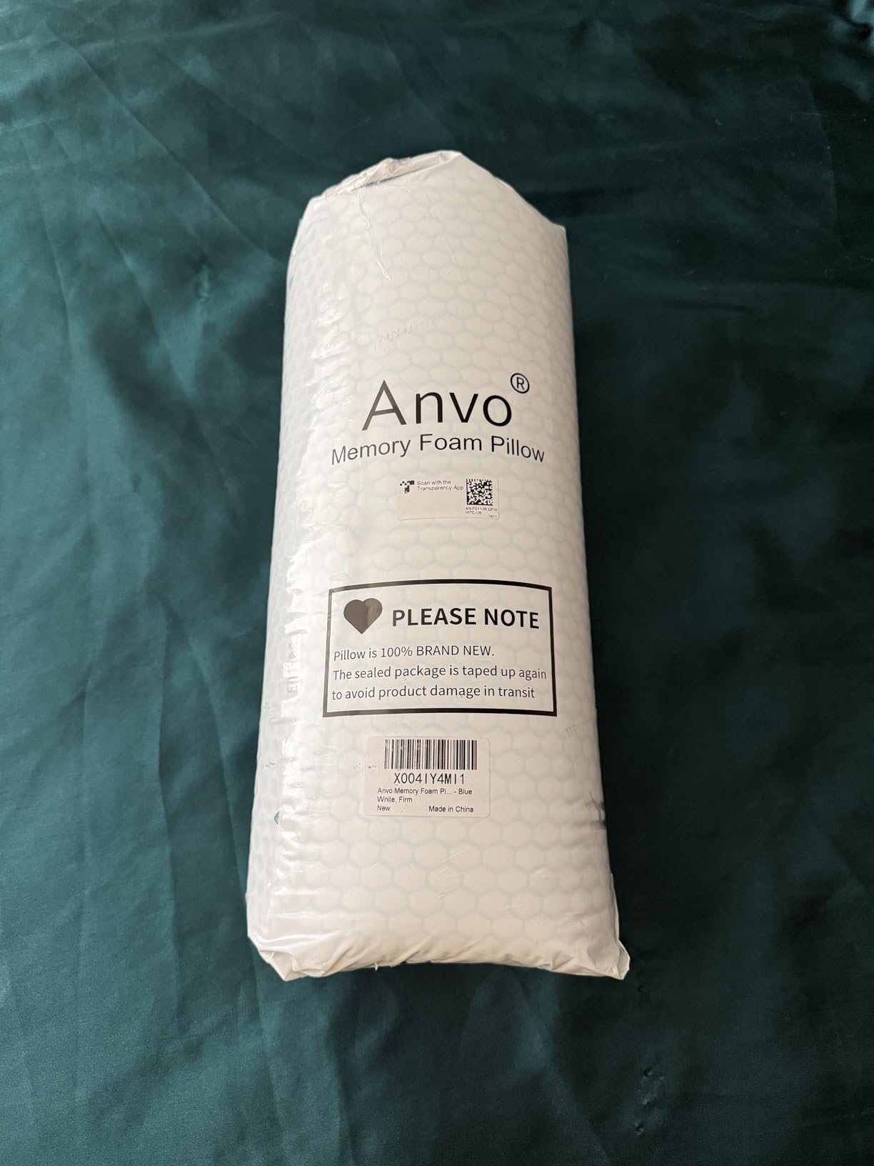 Anvo Memory Foam Pillow, Neck Contour Cervical Orthopedic Bed Pillow for Sleeping Side Back Stomach Sleeper, Ergonomic Design for Neck and Shoulder Pain Relief, Blue White, Firm customer photo 1