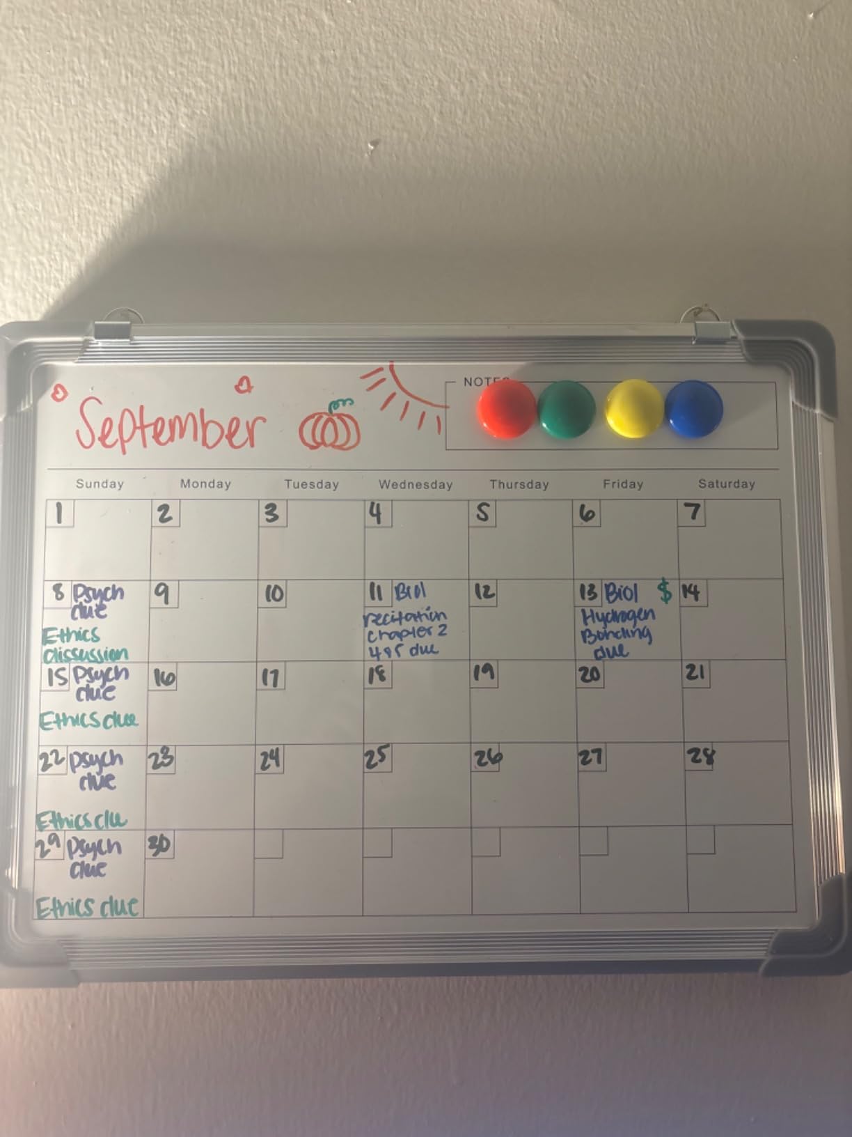Weekly Calendar Whiteboard for Wall, Dry Erase Board, Magnetic White Board customer photo 1