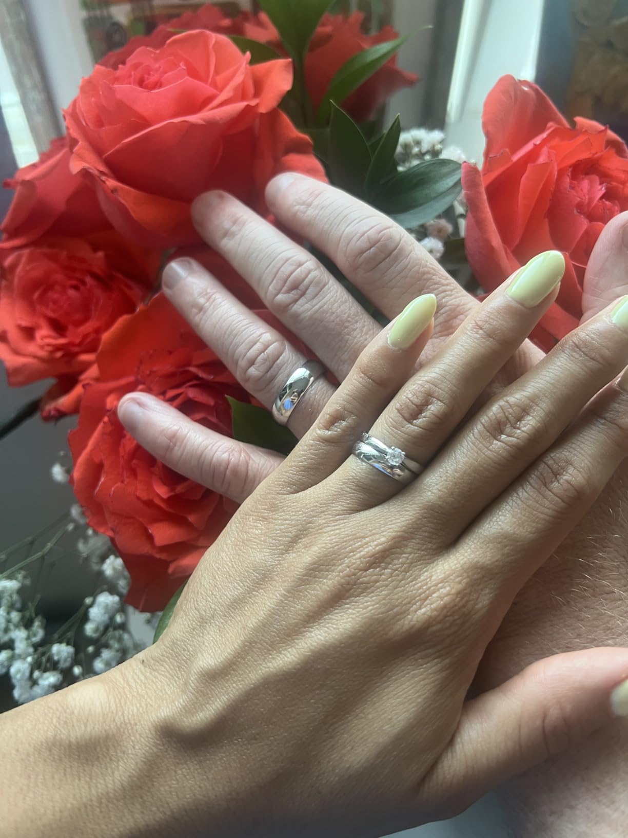 BORUO Wedding Band, Sterling Silver or Waterproof Gold Plated, Sizes 4-15 customer photo 2