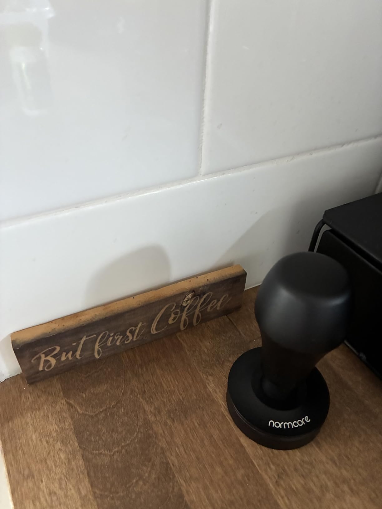 Normcore V4 Coffee Tamper 53.3mm - Spring-Loaded Tamper - Barista Espresso Tamper with 15lb / 25lb / 30lbs Replacement Springs - Anodized Aluminum Handle and Stand - Flat Base, Black customer photo 1