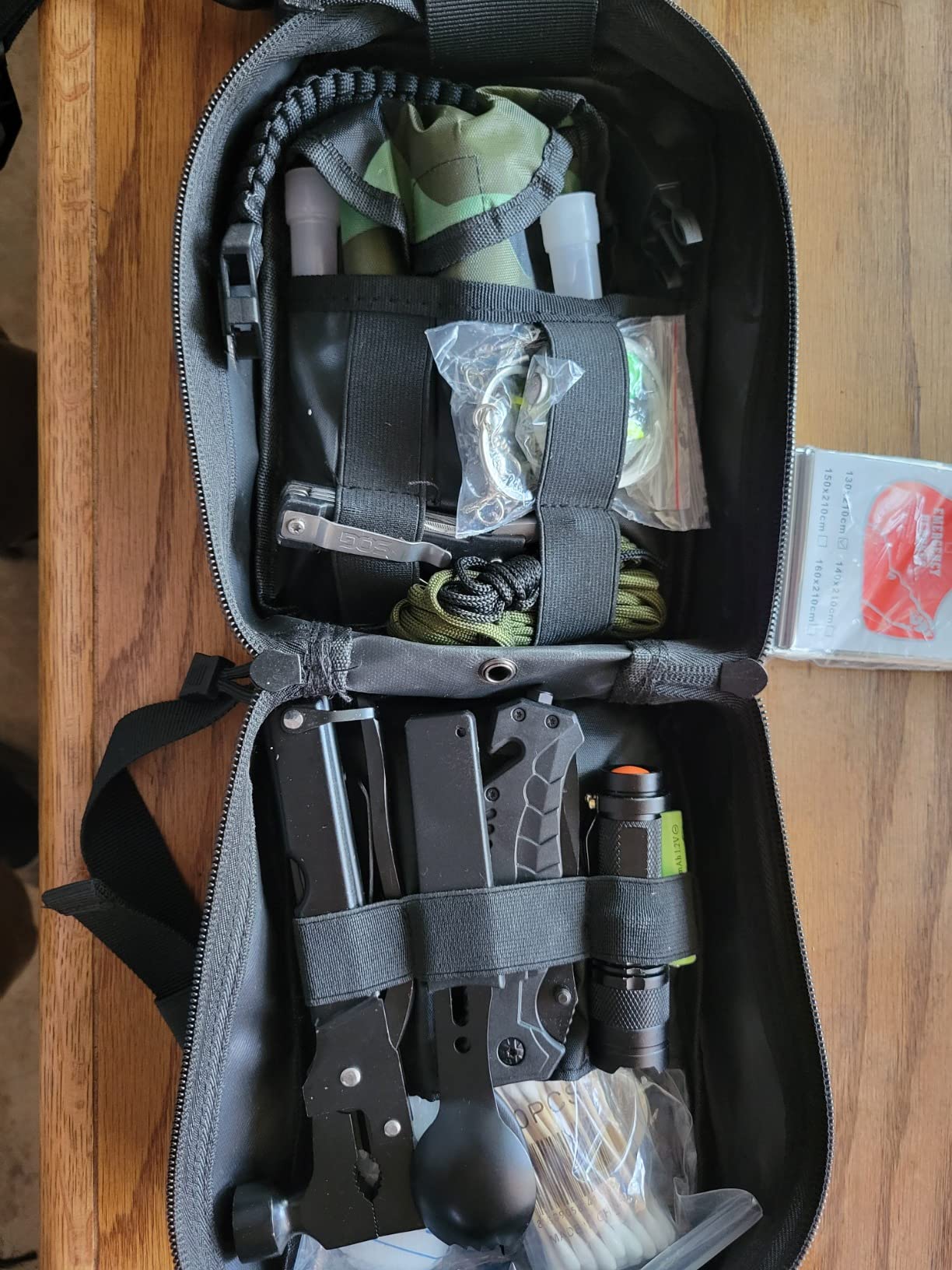 LUXMOM Emergency Survival Kit and First Aid Kit, 142Pcs Professional Survival Gear and Supplies Equipment with Molle Pouch, Gift for Christmas Men Dad Husband Camping Hiking Hunting Outdoor Adventure customer photo 2