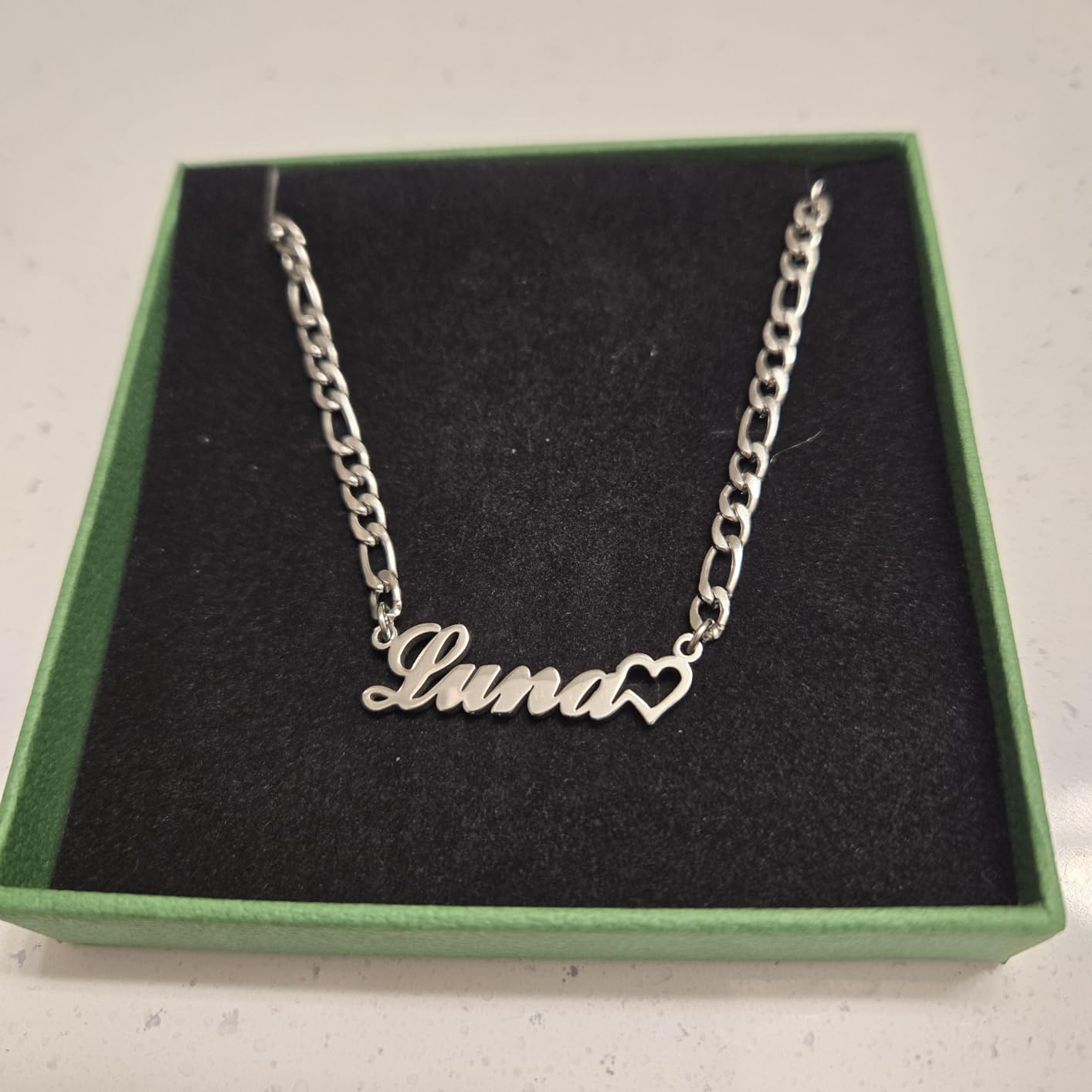 Custom Name Necklace - 925 Sterling Silver & 316 Stainless Steel, 14 Fonts & Multi-Language Options, 4 Colors, 5 Chain Styles, Personalized Gift with Premium Box customer photo 1