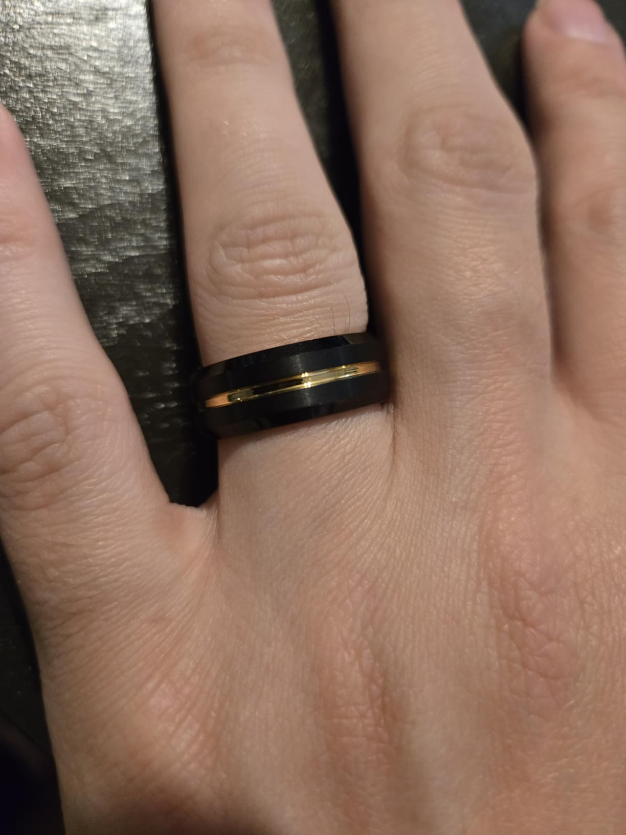 NUNCAD Tungsten Wedding Band for Men Women with Grooved customer photo 1