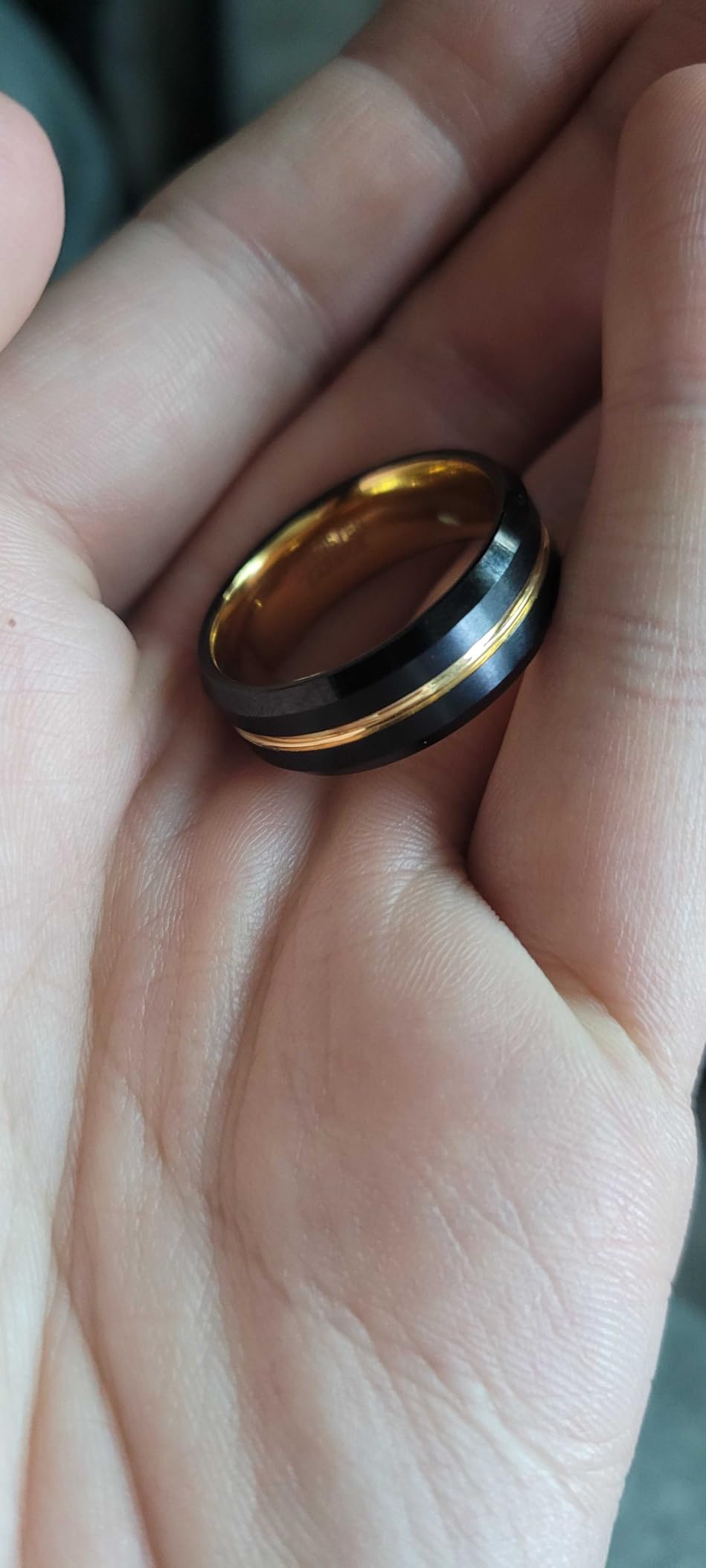 NUNCAD Tungsten Wedding Band for Men Women with Grooved customer photo 2