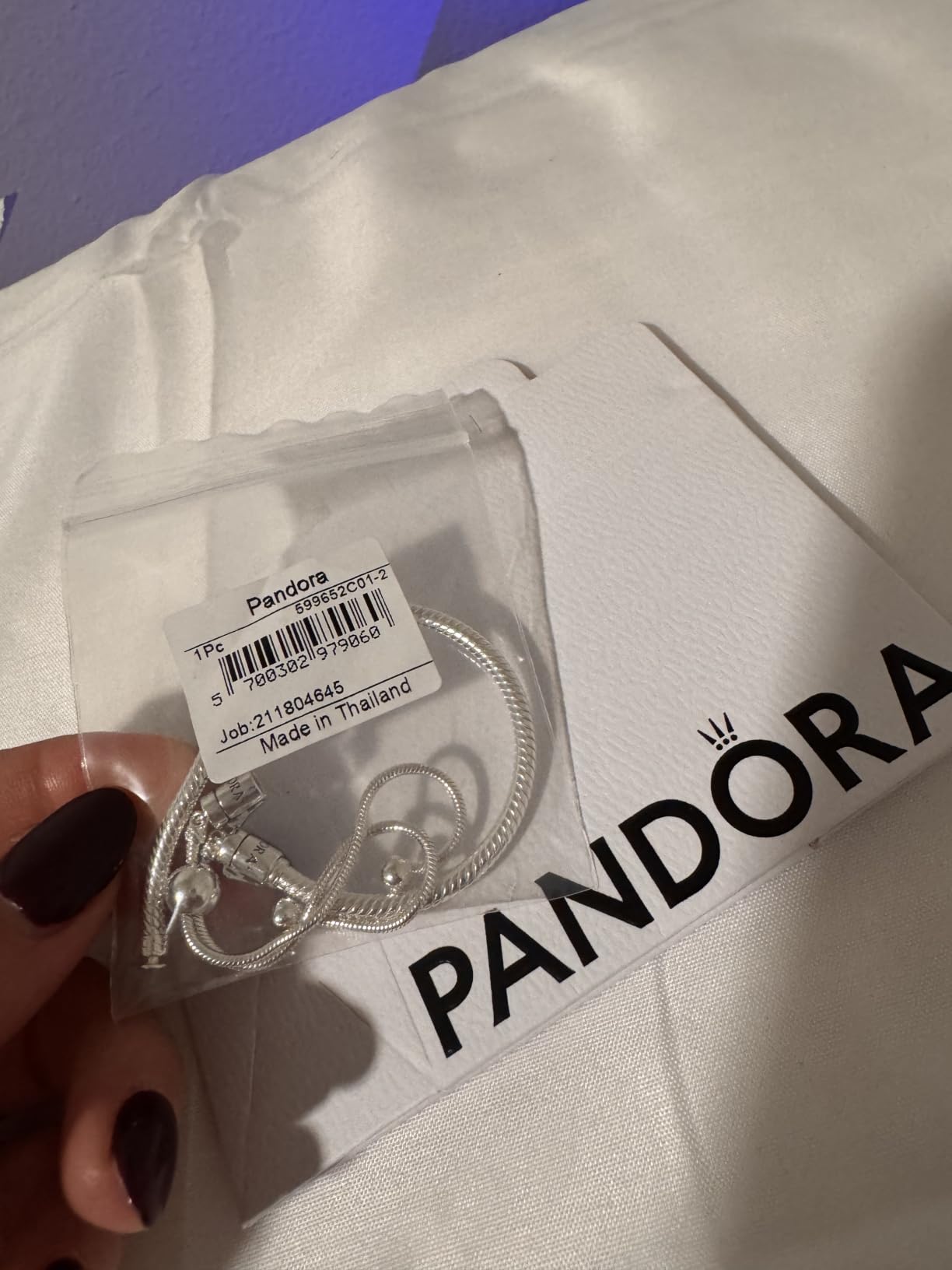 PANDORA Moments Snake Chain Slider Bracelet - Charm Bracelet for Women - Sterling Silver with Clear Cubic Zirconia - 11