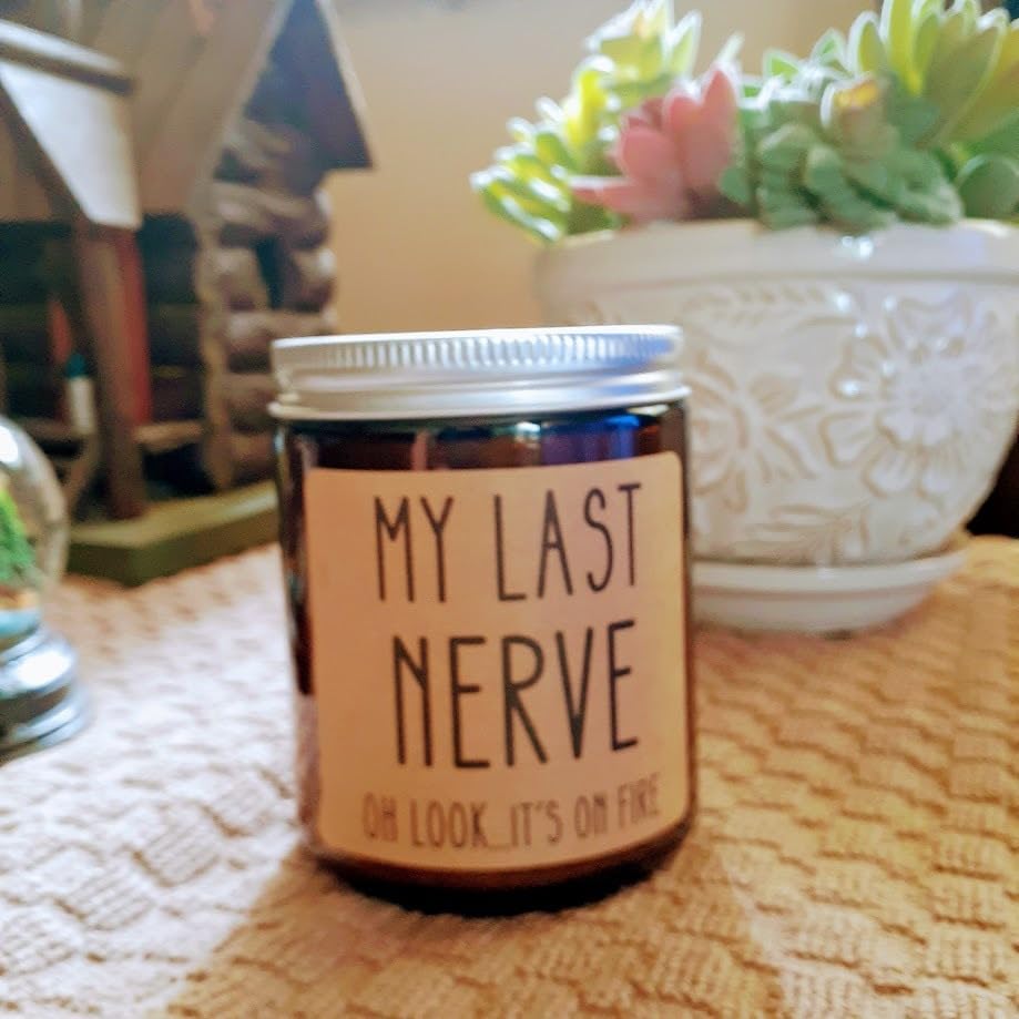 Homsolver Gifts for Women Men, Birthday Gifts for Women, Mom, Her, Him - My Last Nerve Lavender Candles - Funny Best Friend, White Elephant Gift for Adults, Coworkers, Sister, Bestie customer photo 1