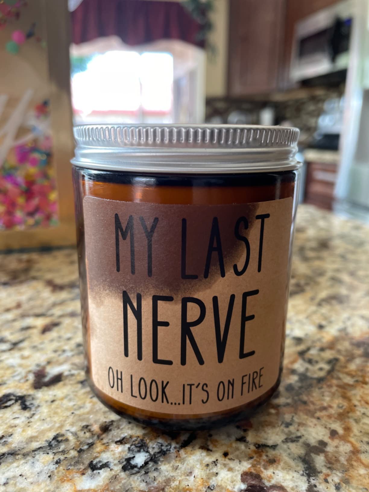Homsolver Gifts for Women Men, Birthday Gifts for Women, Mom, Her, Him - My Last Nerve Lavender Candles - Funny Best Friend, White Elephant Gift for Adults, Coworkers, Sister, Bestie customer photo 2