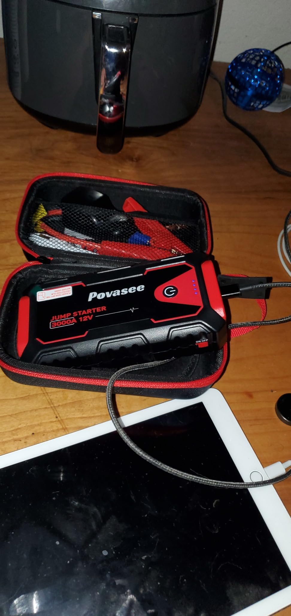 Povasee Jump Starter 5000A Car Jumper Starter, Model A30 12V Jump Box for Car Battery up to 10L Gas or 8L Diesel Engine Battery Jumper Starter Portable with USB Dual Output/LED Light/Storage Case customer photo 1