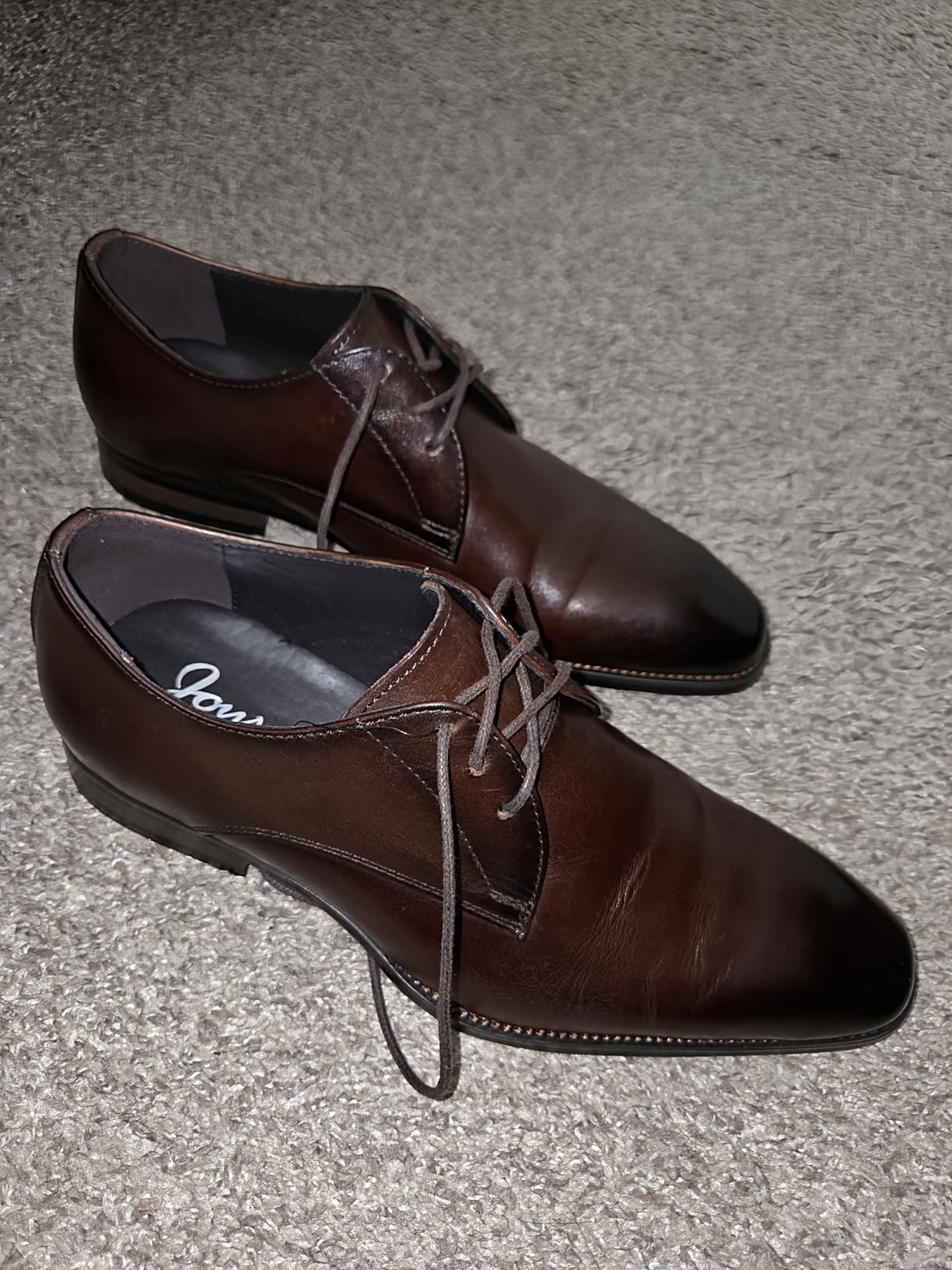 Jousen Men's Dress Shoes Leather Wingtip Oxford Shoes customer photo 2